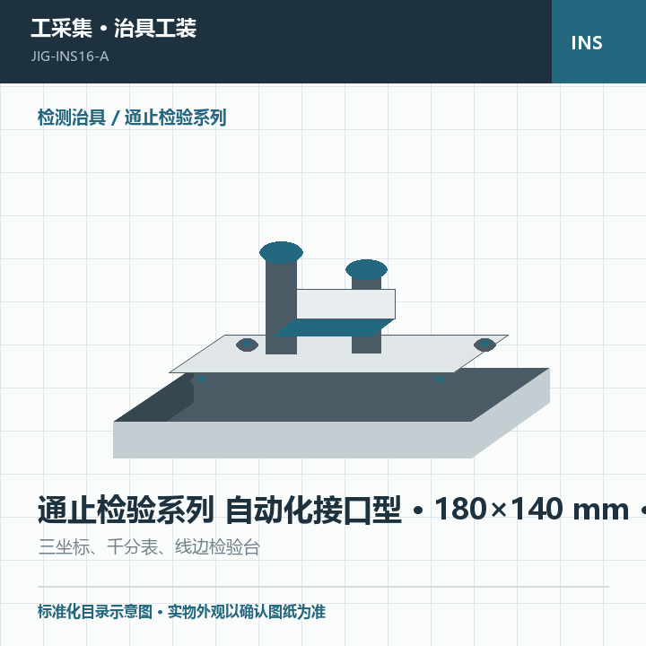 通止检验系列 自动化接口型 · 180×140 mm · 自动化接口商品示意图