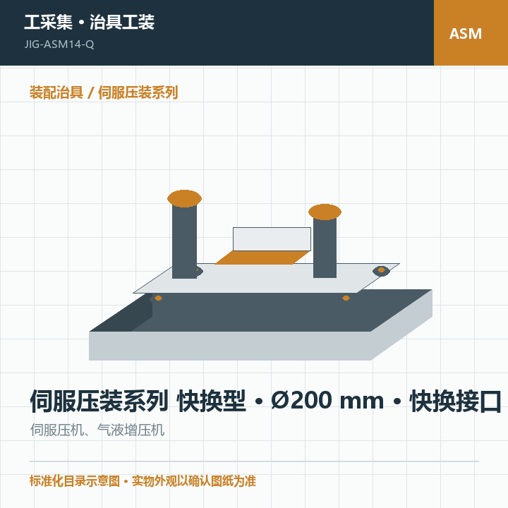 伺服压装系列 快换型 · Ø200 mm · 快换接口商品示意图