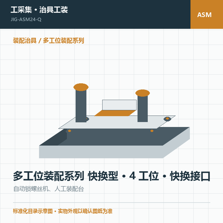 多工位装配系列 快换型 · 4 工位 · 快换接口商品示意图